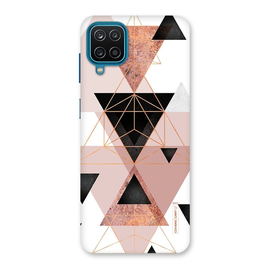 Abstract Rose Gold Triangles Back Case for Galaxy M12