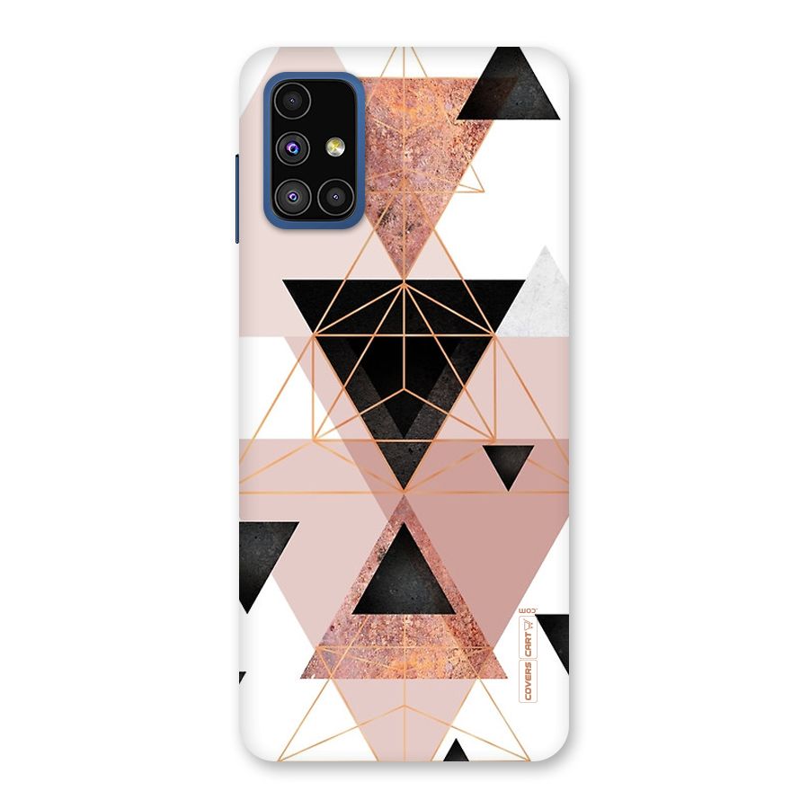 Abstract Rose Gold Triangles Back Case for Galaxy M51