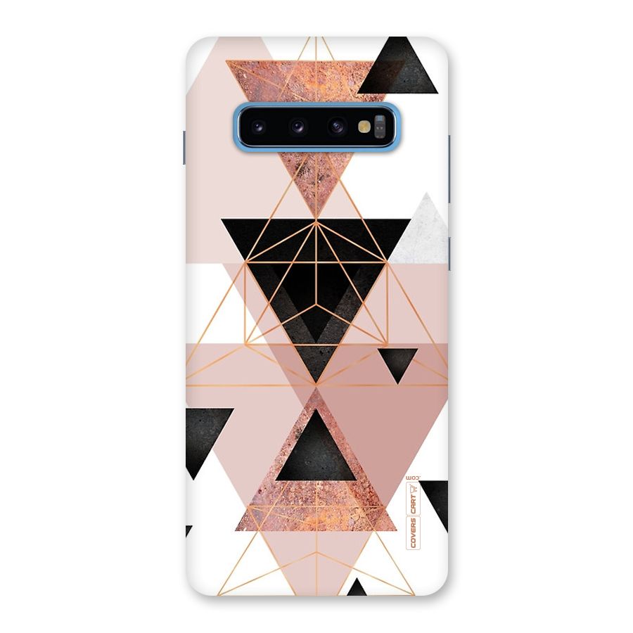 Abstract Rose Gold Triangles Back Case for Galaxy S10 Plus