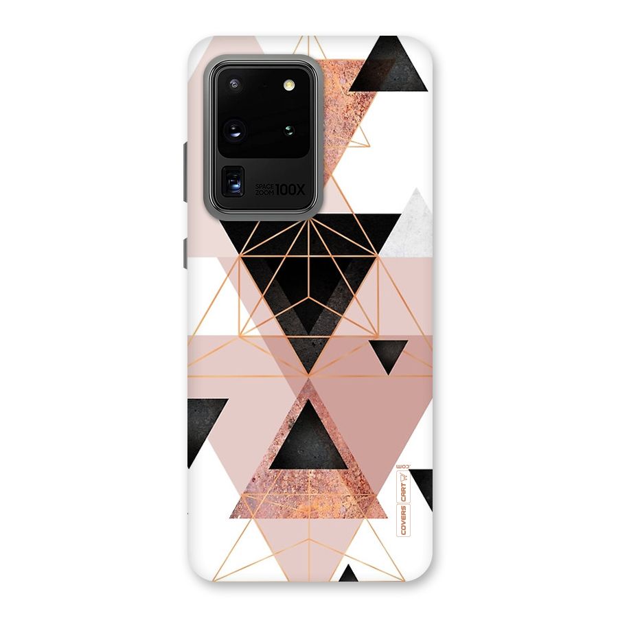 Abstract Rose Gold Triangles Back Case for Galaxy S20 Ultra