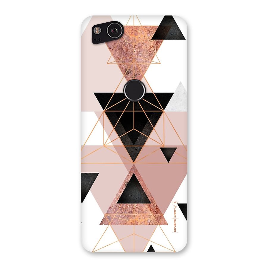 Abstract Rose Gold Triangles Back Case for Google Pixel 2