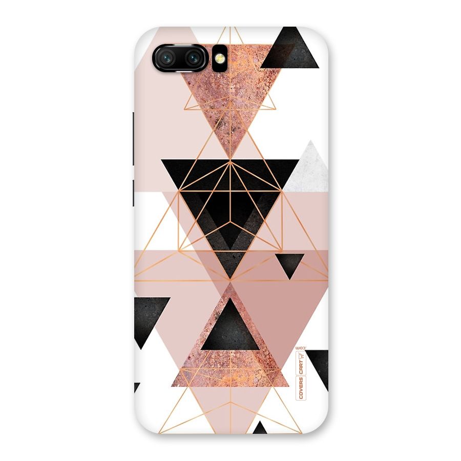 Abstract Rose Gold Triangles Back Case for Honor 10