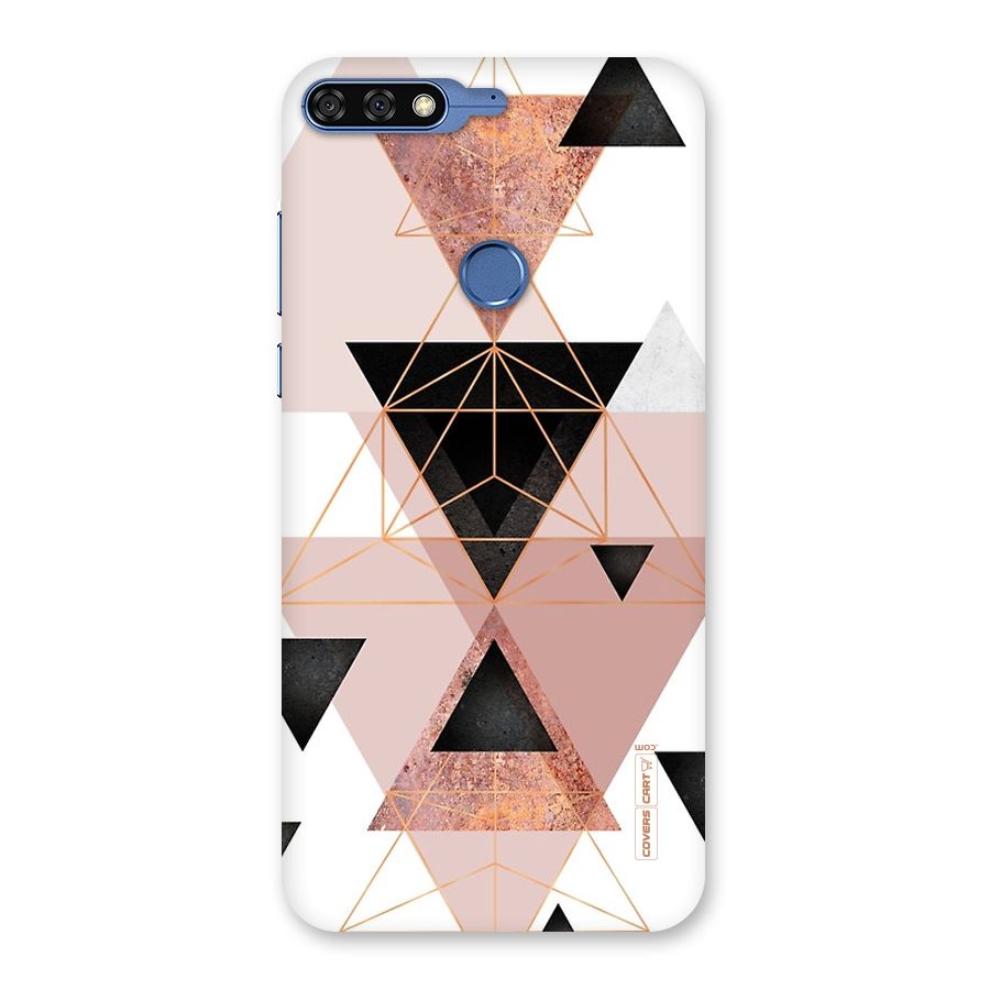 Abstract Rose Gold Triangles Back Case for Honor 7C