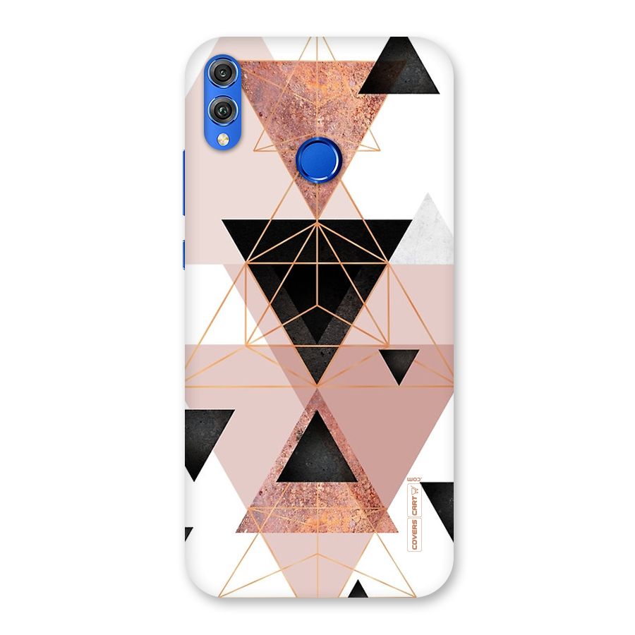 Abstract Rose Gold Triangles Back Case for Honor 8X