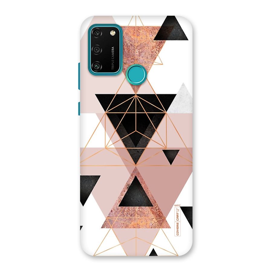 Abstract Rose Gold Triangles Back Case for Honor 9A
