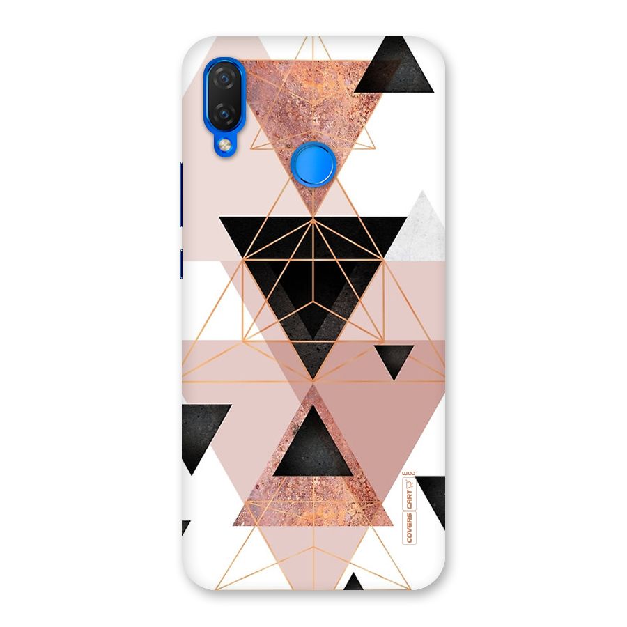 Abstract Rose Gold Triangles Back Case for Huawei P Smart+