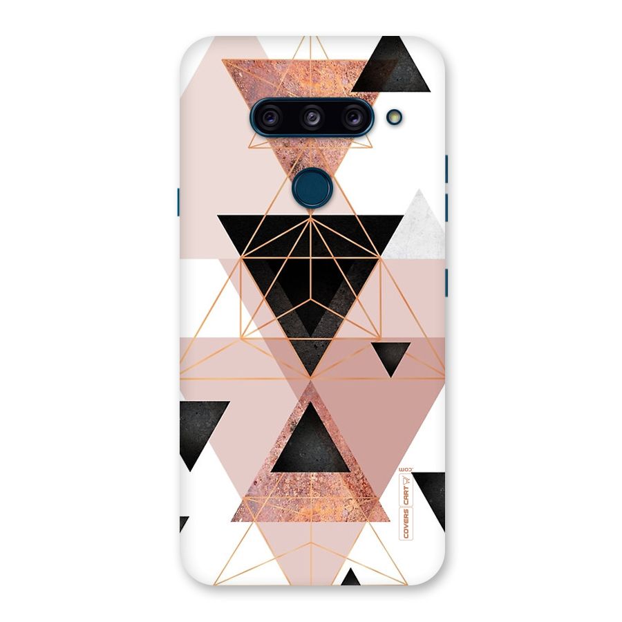 Abstract Rose Gold Triangles Back Case for LG  V40 ThinQ
