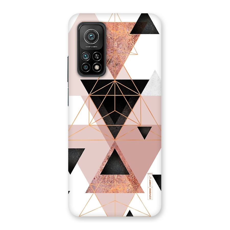 Abstract Rose Gold Triangles Back Case for Mi 10T 5G