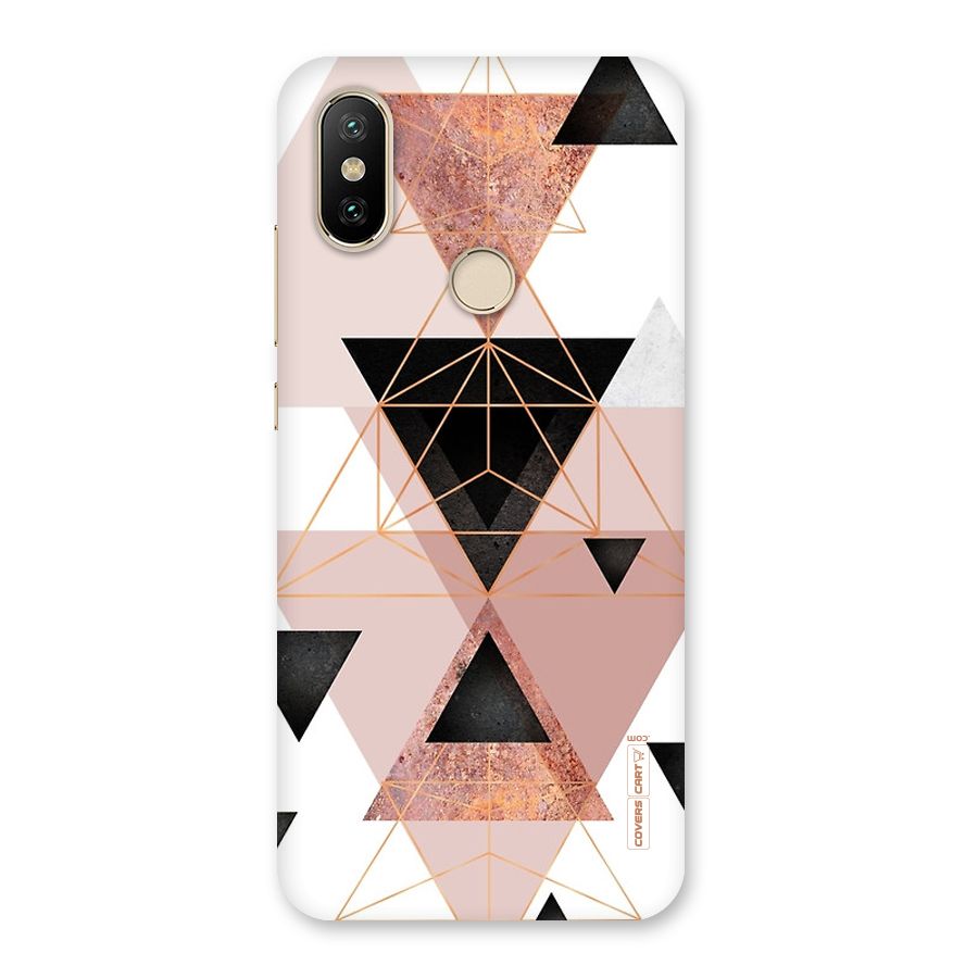 Abstract Rose Gold Triangles Back Case for Mi A2