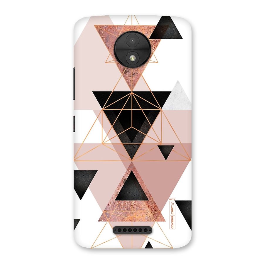 Abstract Rose Gold Triangles Back Case for Moto C