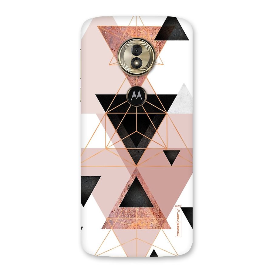 Abstract Rose Gold Triangles Back Case for Moto G6 Play
