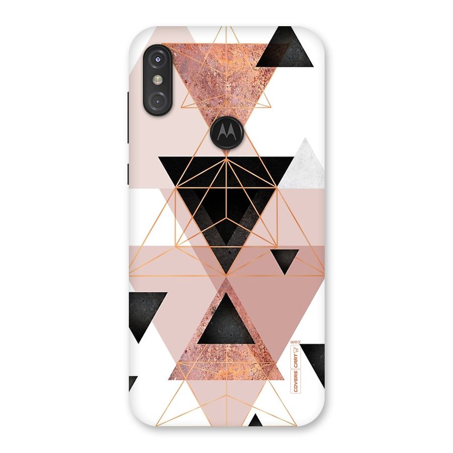 Abstract Rose Gold Triangles Back Case for Motorola One Power