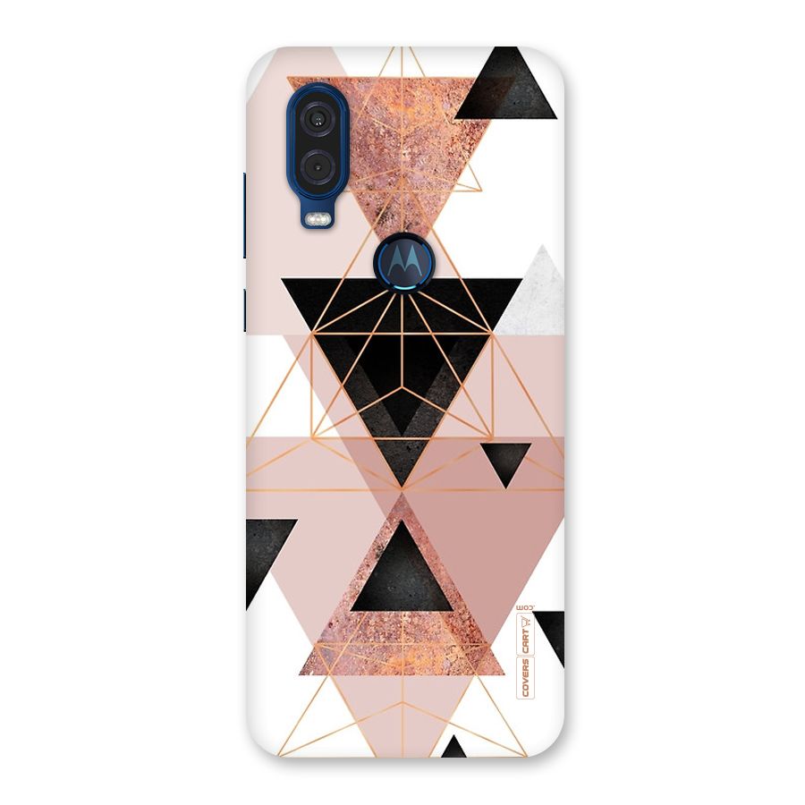 Abstract Rose Gold Triangles Back Case for Motorola One Vision