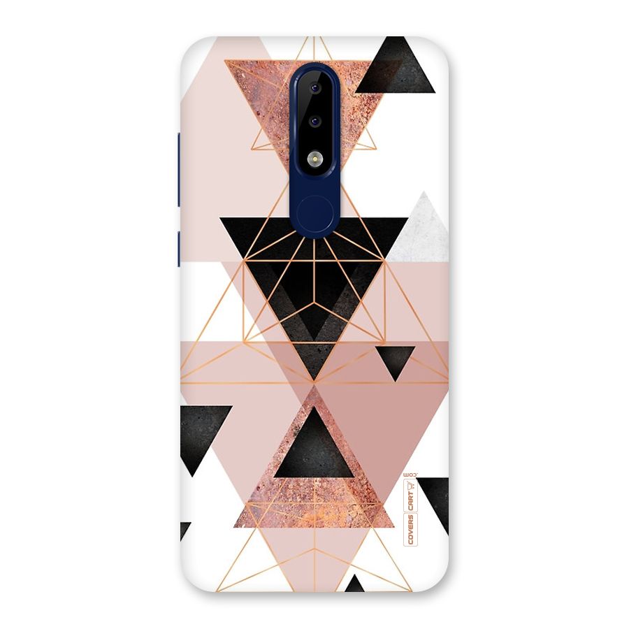 Abstract Rose Gold Triangles Back Case for Nokia 5.1 Plus