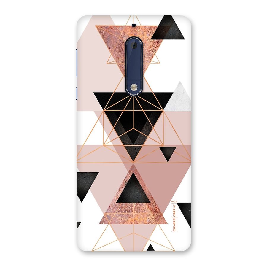 Abstract Rose Gold Triangles Back Case for Nokia 5