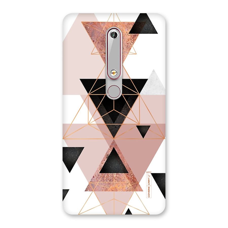 Abstract Rose Gold Triangles Back Case for Nokia 6.1