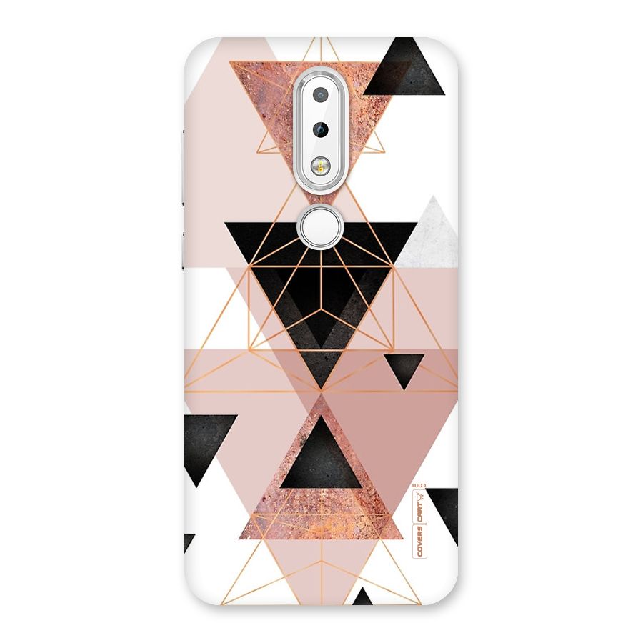 Abstract Rose Gold Triangles Back Case for Nokia 6.1 Plus