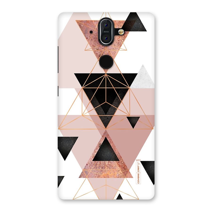 Abstract Rose Gold Triangles Back Case for Nokia 8 Sirocco