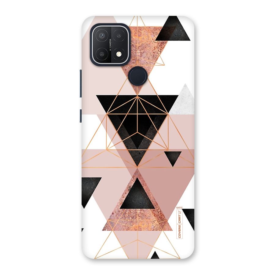 Abstract Rose Gold Triangles Back Case for Oppo A15s