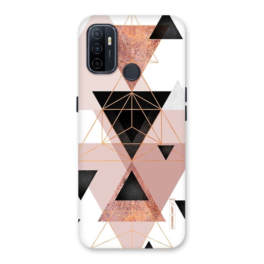 Abstract Rose Gold Triangles Back Case for Oppo A32