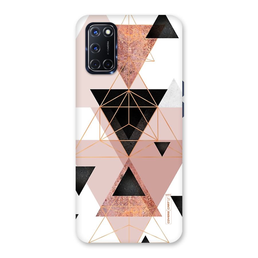 Abstract Rose Gold Triangles Back Case for Oppo A52