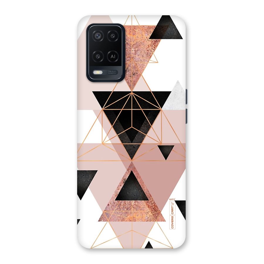 Abstract Rose Gold Triangles Back Case for Oppo A54