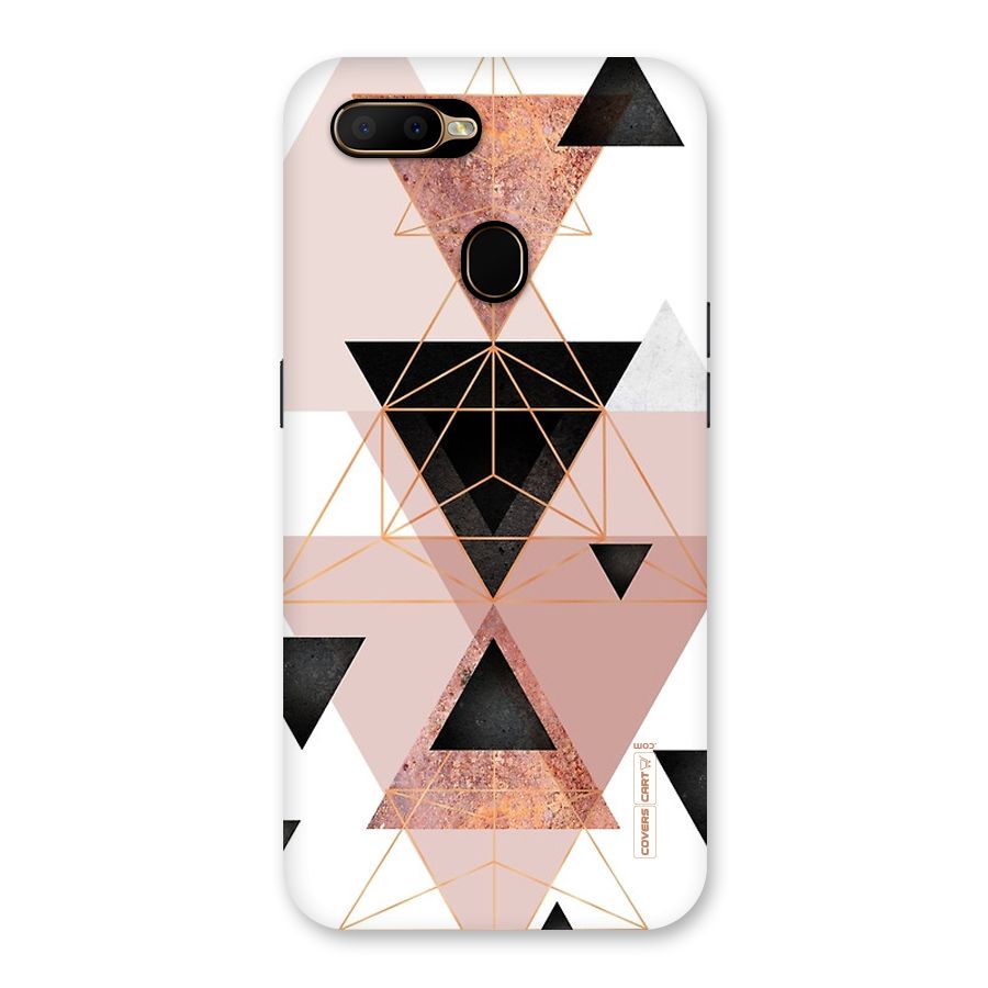 Abstract Rose Gold Triangles Back Case for Oppo A5s