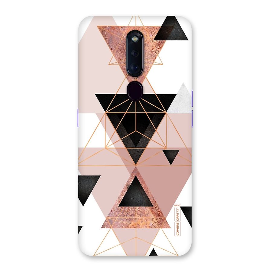 Abstract Rose Gold Triangles Back Case for Oppo F11 Pro
