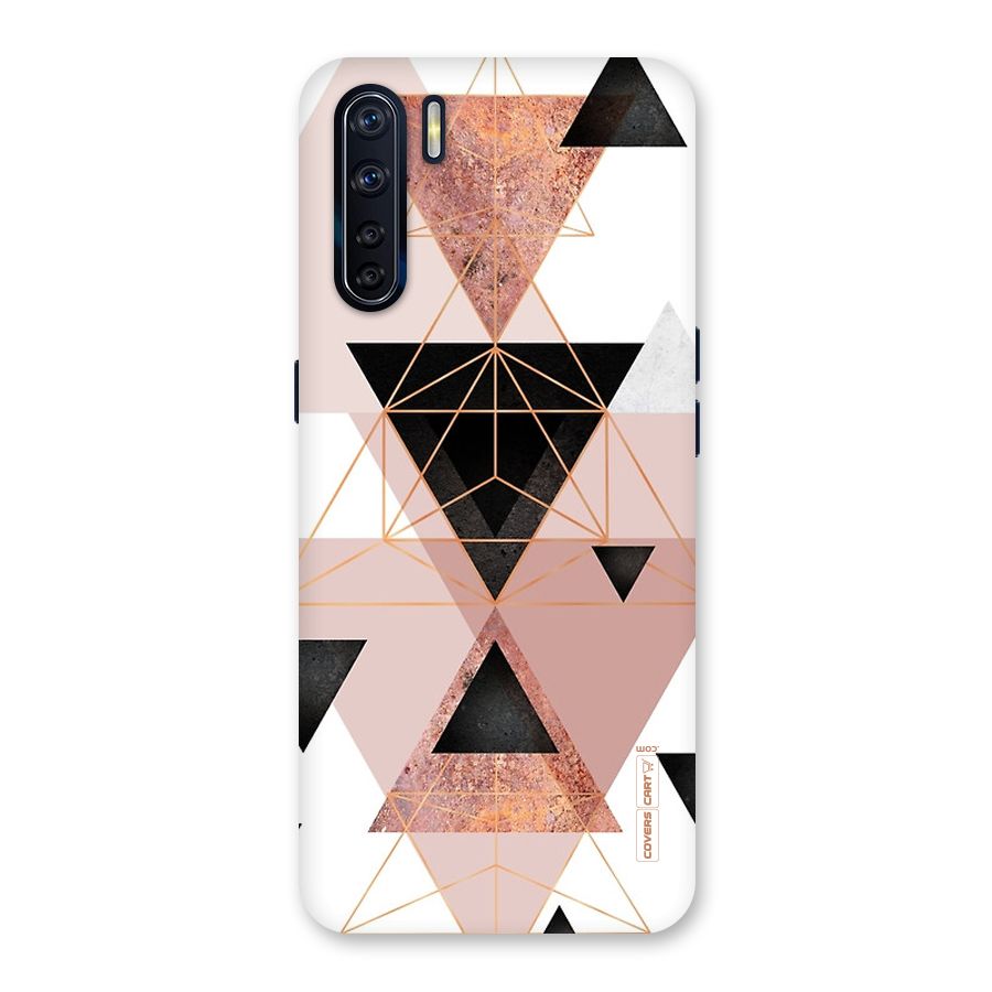 Abstract Rose Gold Triangles Back Case for Oppo F15