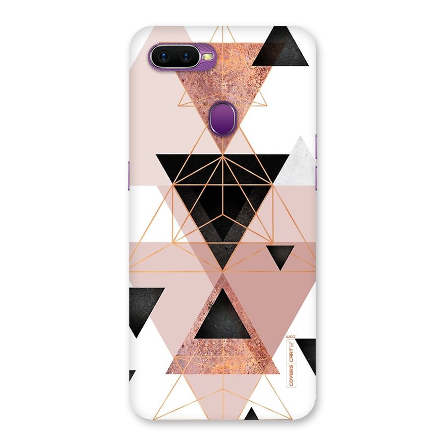 Abstract Rose Gold Triangles Back Case for Oppo F9