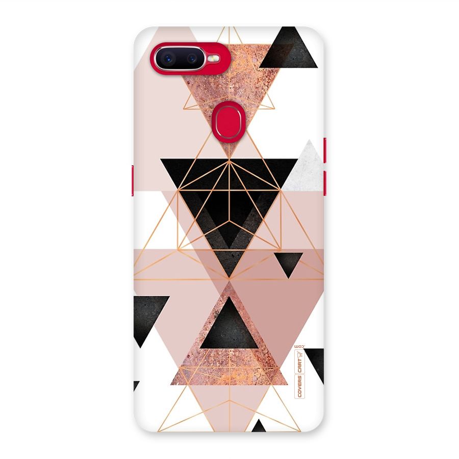 Abstract Rose Gold Triangles Back Case for Oppo F9 Pro