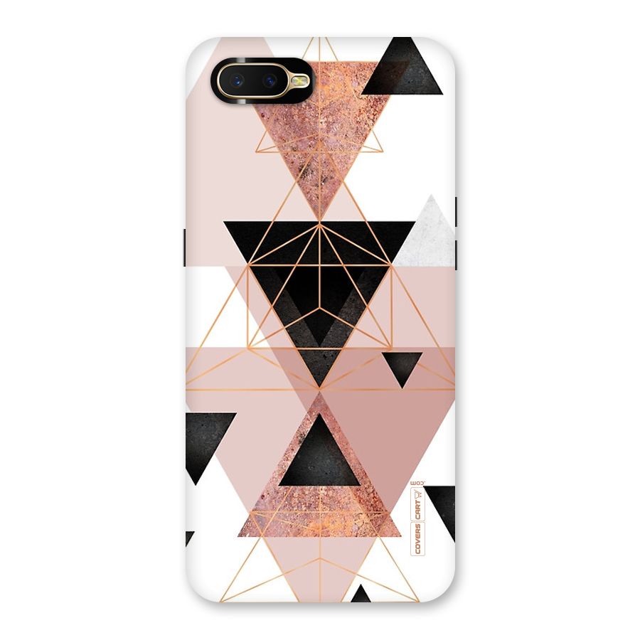 Abstract Rose Gold Triangles Back Case for Oppo K1