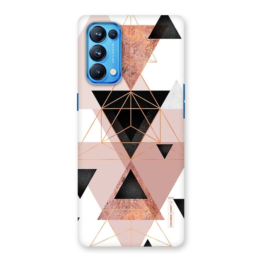 Abstract Rose Gold Triangles Back Case for Oppo Reno5 Pro 5G