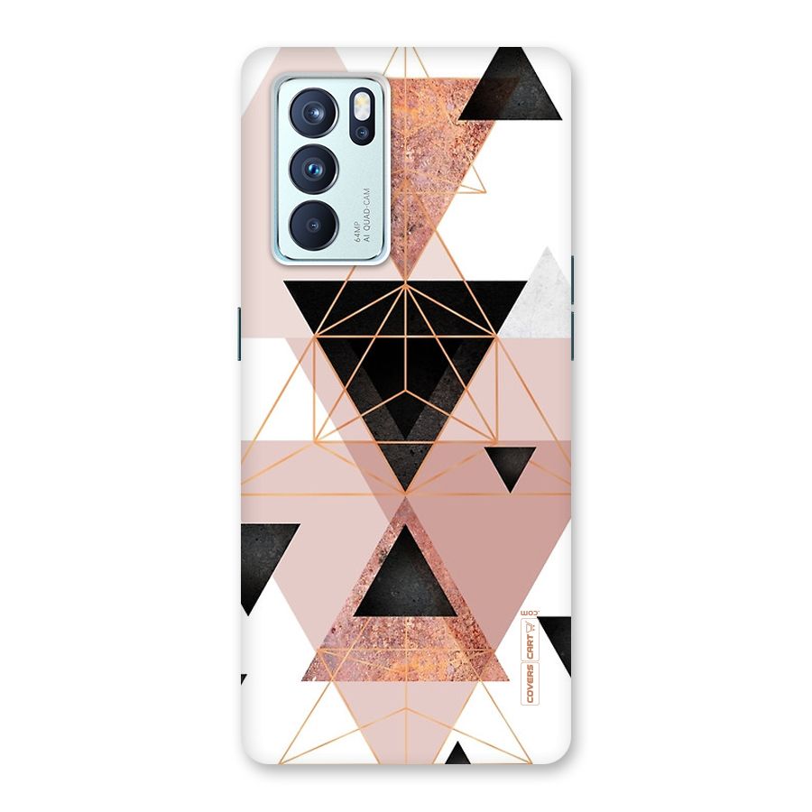 Abstract Rose Gold Triangles Back Case for Oppo Reno6 Pro 5G