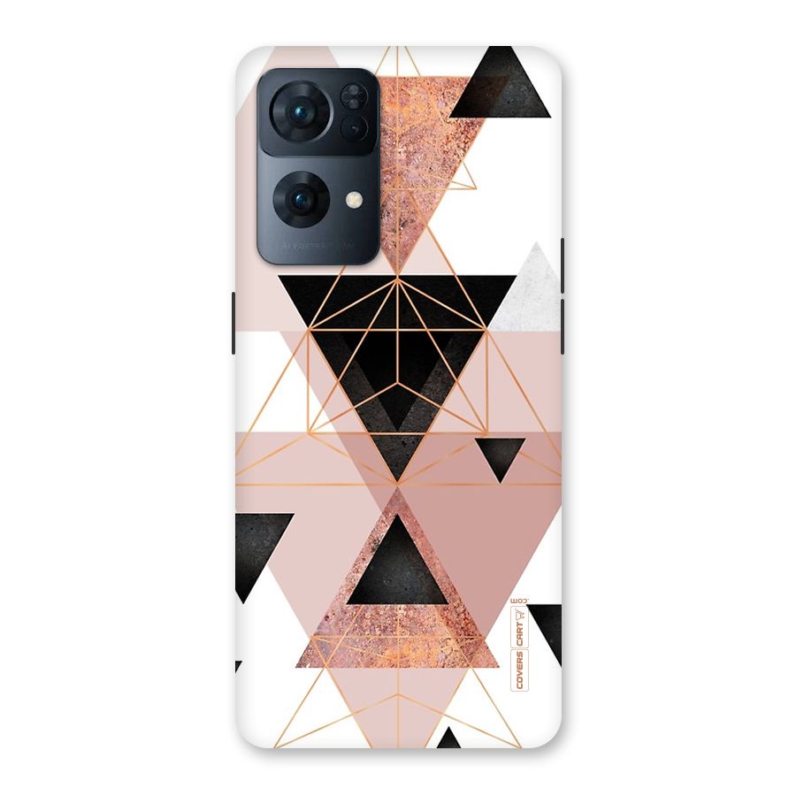 Abstract Rose Gold Triangles Back Case for Oppo Reno7 Pro 5G
