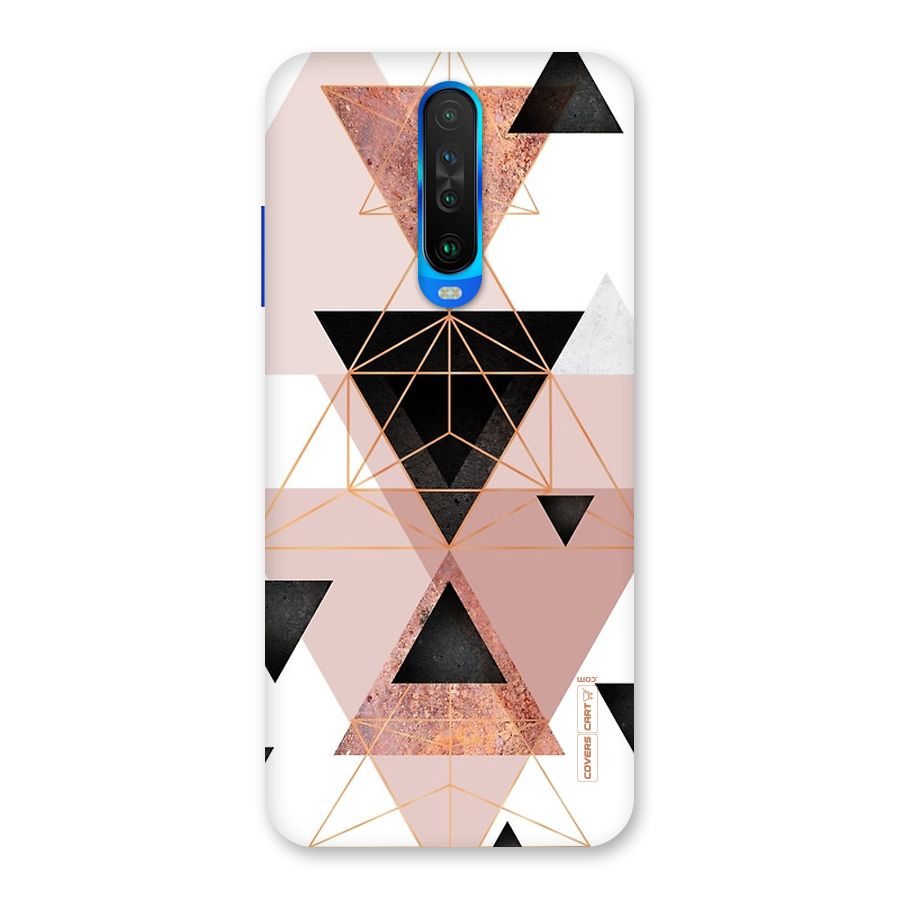 Abstract Rose Gold Triangles Back Case for Poco X2