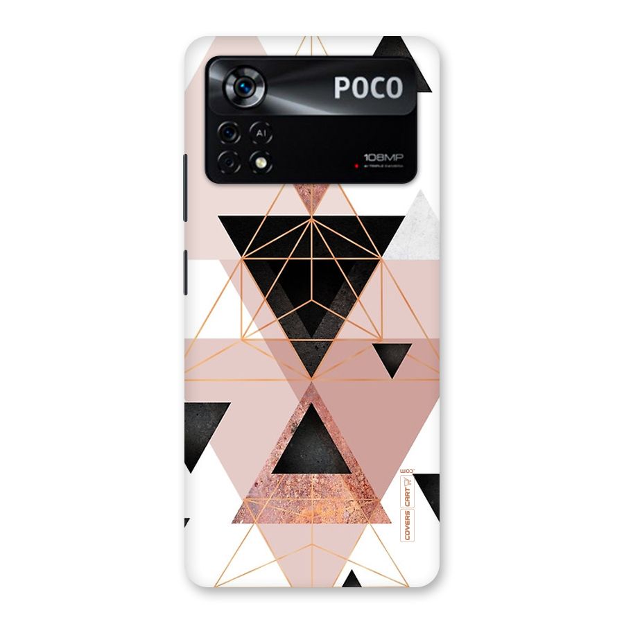 Abstract Rose Gold Triangles Back Case for Poco X4 Pro 5G