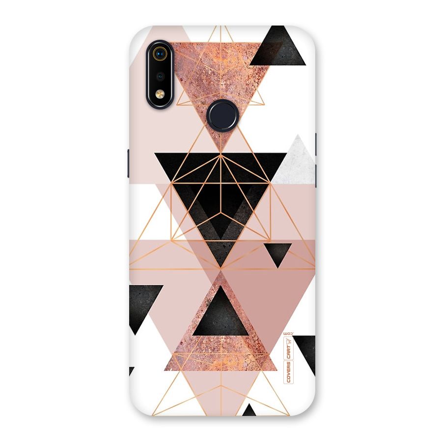 Abstract Rose Gold Triangles Back Case for Realme 3i