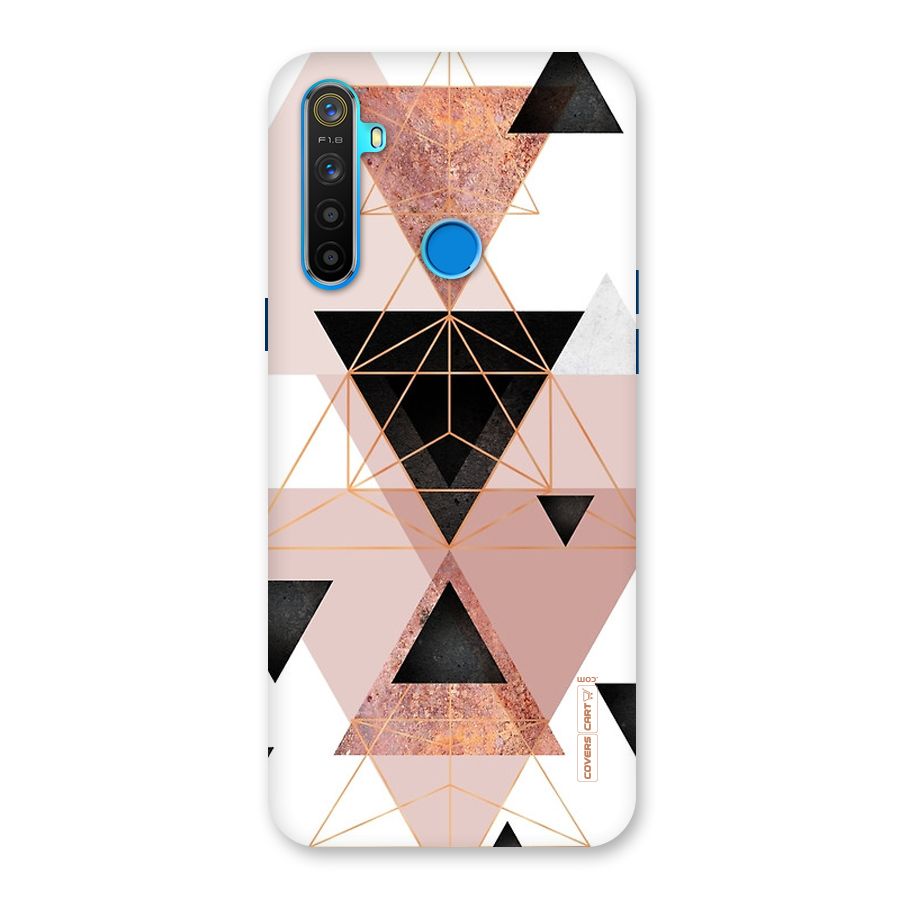 Abstract Rose Gold Triangles Back Case for Realme 5