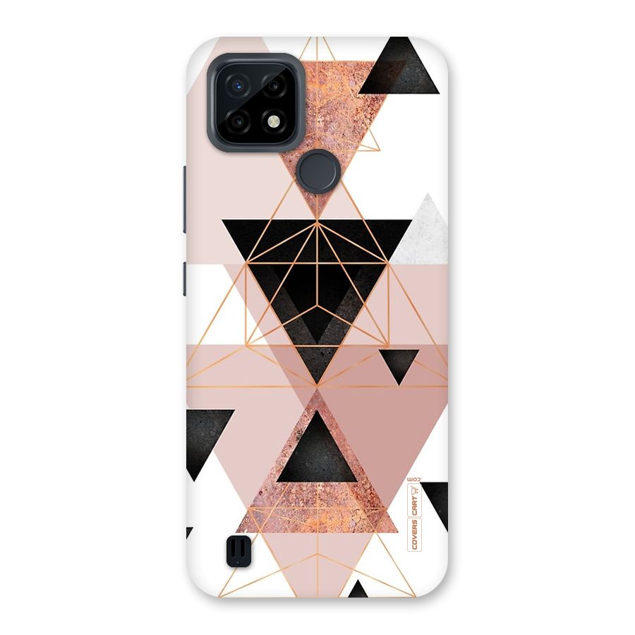 Abstract Rose Gold Triangles Back Case for Realme C21