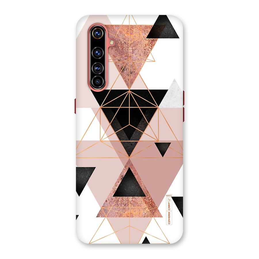 Abstract Rose Gold Triangles Back Case for Realme X50 Pro