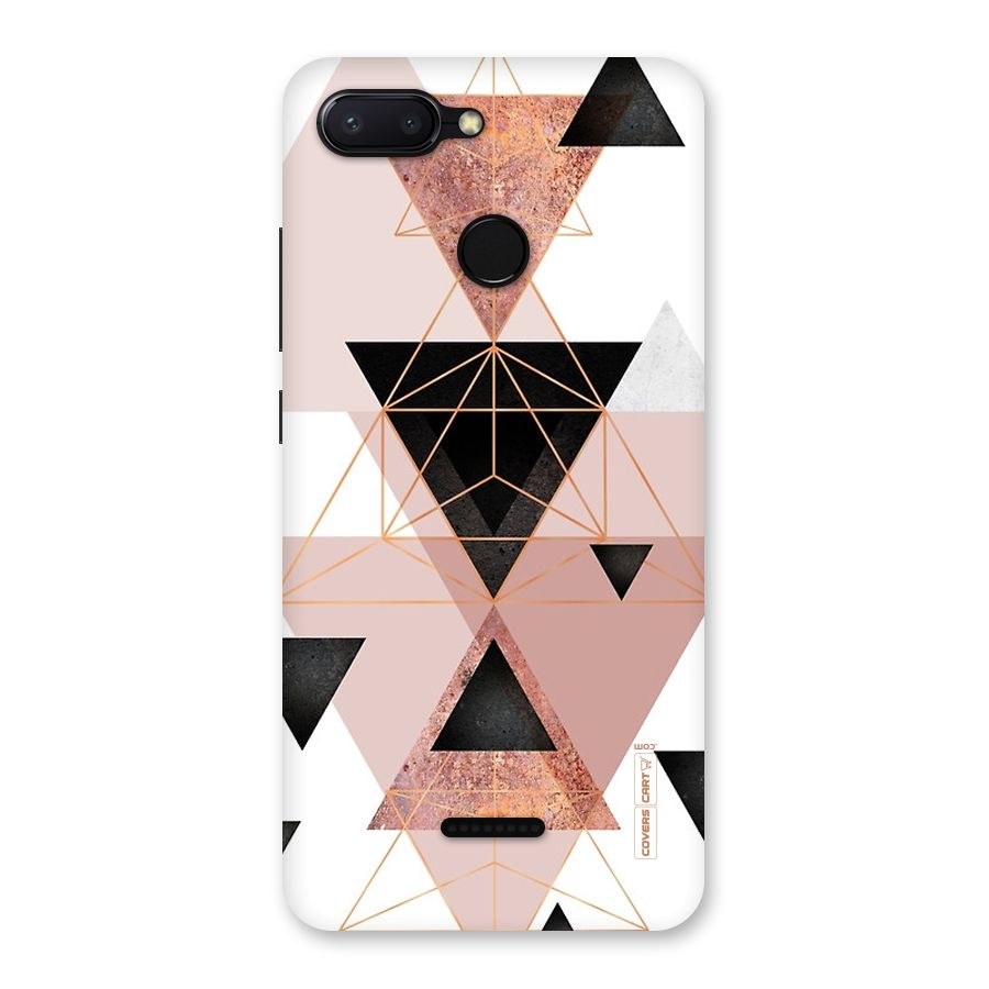 Abstract Rose Gold Triangles Back Case for Redmi 6