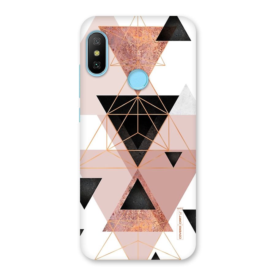 Abstract Rose Gold Triangles Back Case for Redmi 6 Pro
