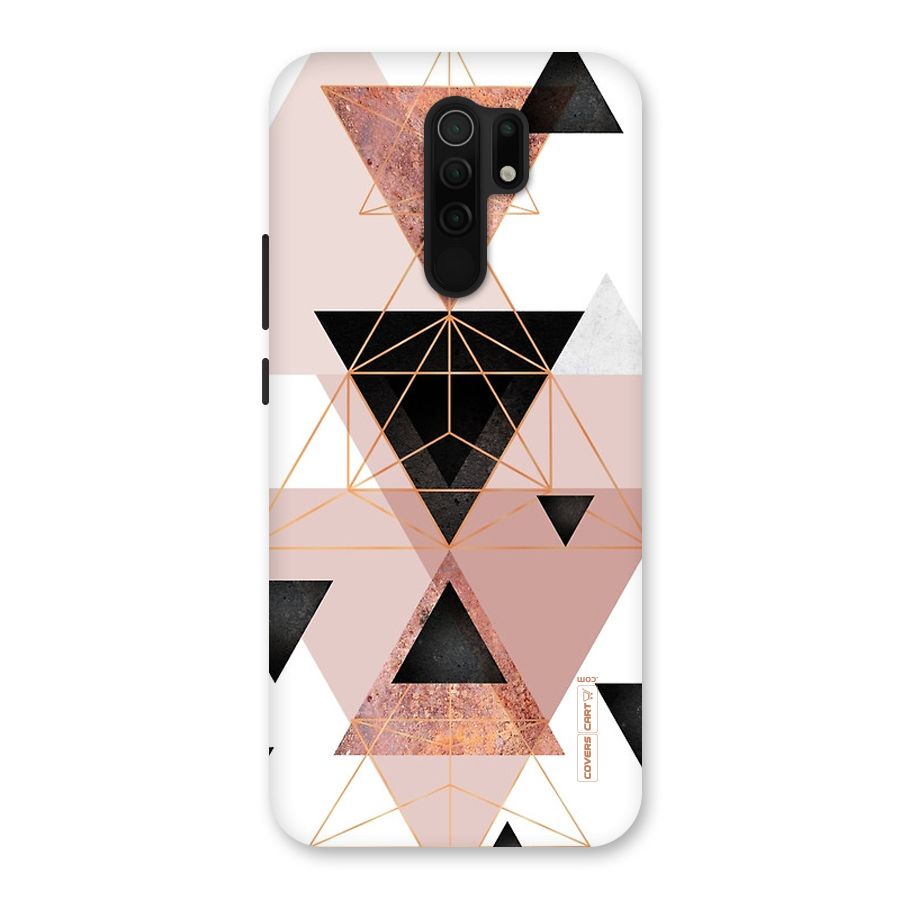 Abstract Rose Gold Triangles Back Case for Redmi 9 Prime