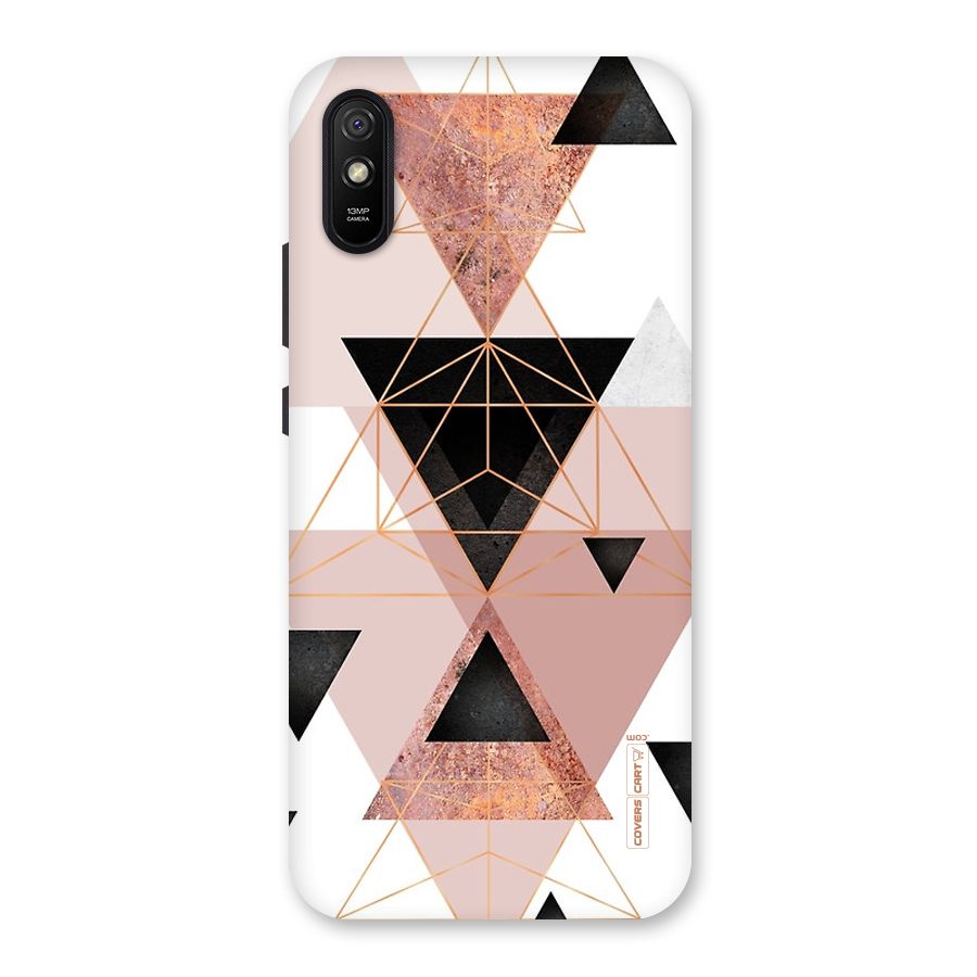 Abstract Rose Gold Triangles Back Case for Redmi 9i