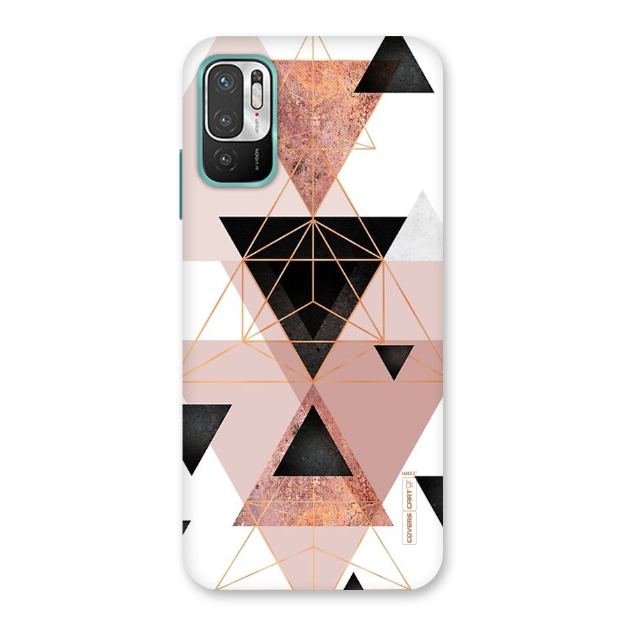 Abstract Rose Gold Triangles Back Case for Redmi Note 10T 5G