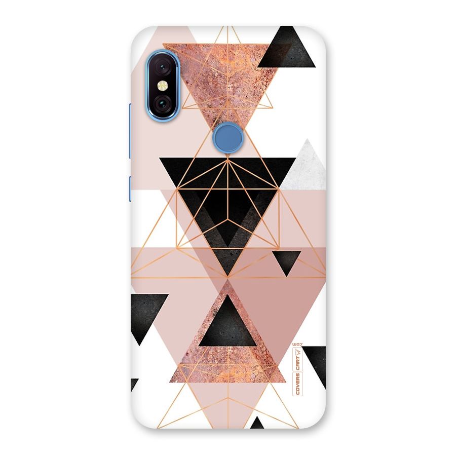 Abstract Rose Gold Triangles Back Case for Redmi Note 6 Pro