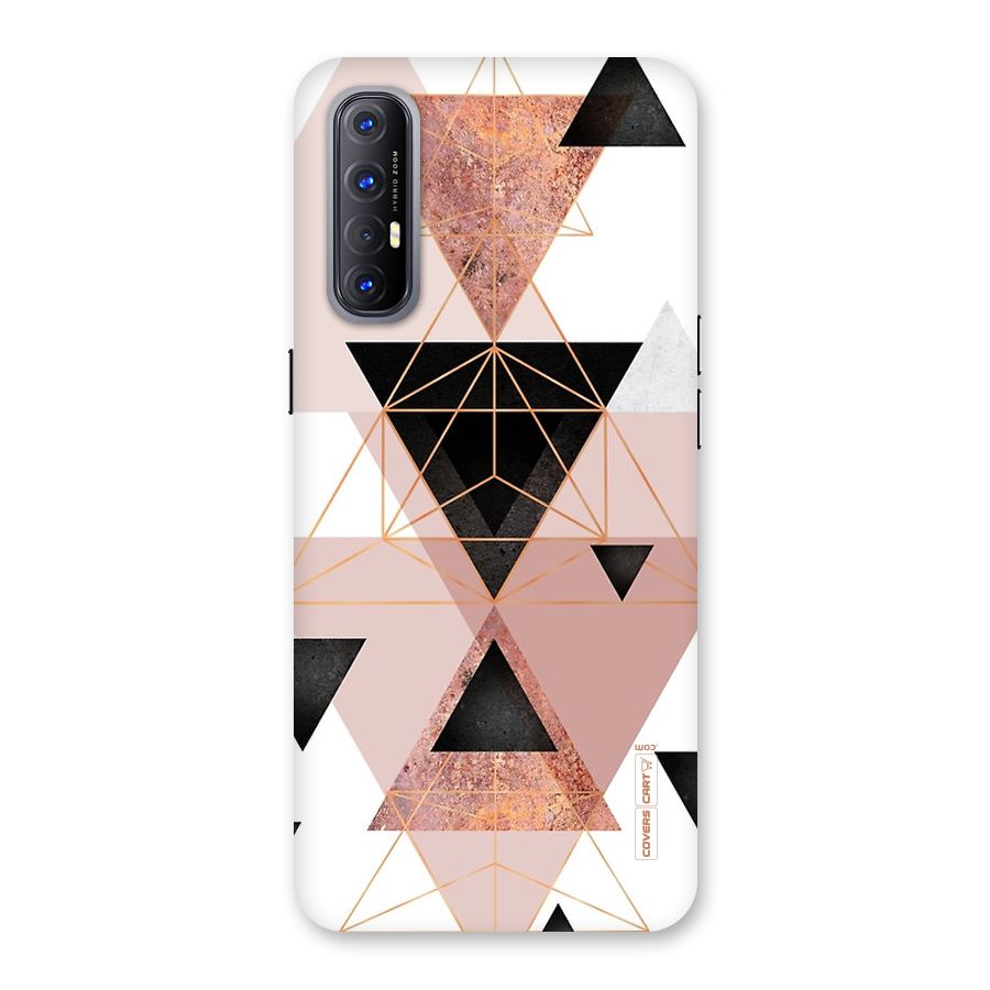Abstract Rose Gold Triangles Back Case for Reno3 Pro