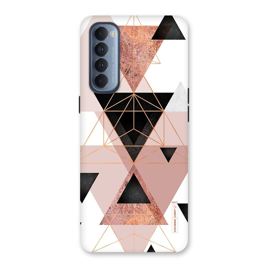 Abstract Rose Gold Triangles Back Case for Reno4 Pro