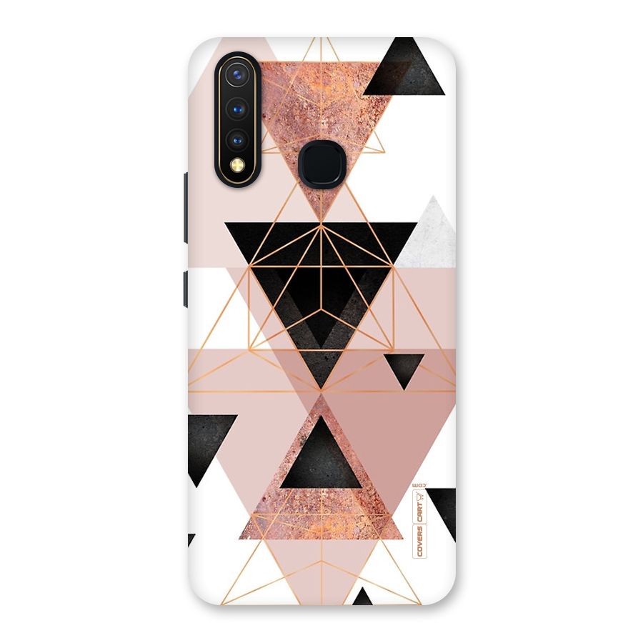 Abstract Rose Gold Triangles Back Case for Vivo U20
